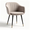 Chaise en tissu beige avec pieds en métal noir et doré dimensions 75 x 65 x 85cm