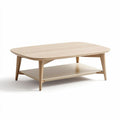 Table basse en bois de chêne avec étagère inférieure 120 x 60 x 40cm