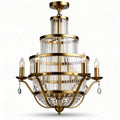 Chandelier en verre cristal avec finition dorée dimensions 25 x 25 x 40cm